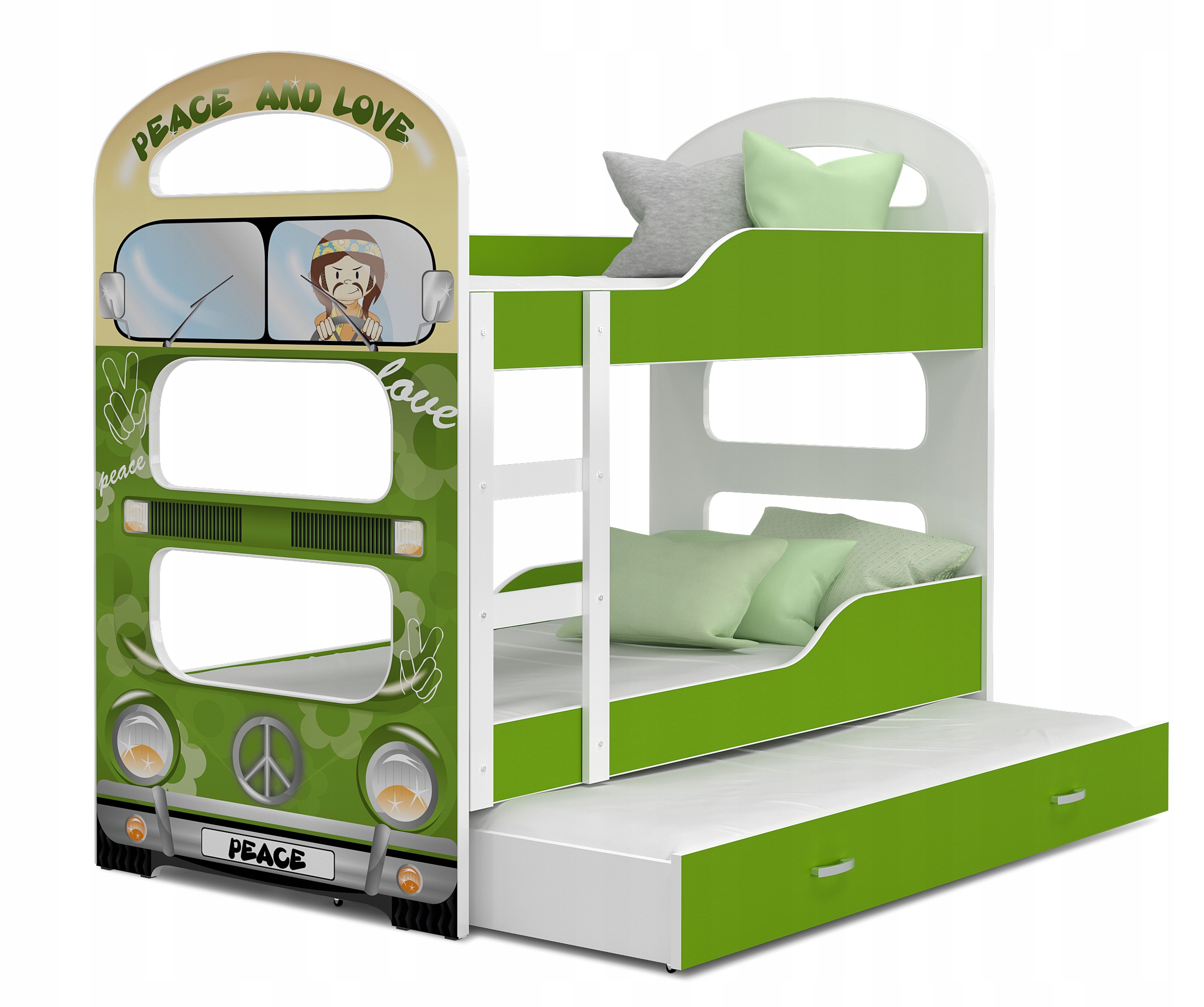 Łóżko piętrowe 190x80 + grafika DOMINIK 3-osobowe