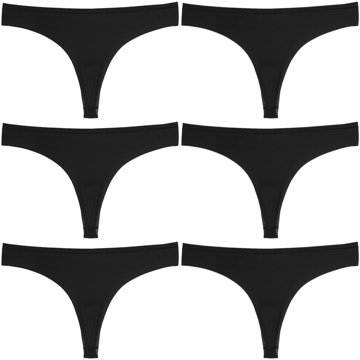 6 x BEZSZWOWE LASEROWE STRINGI DAMSKIE czarne L/XL Rozmiar L/XL