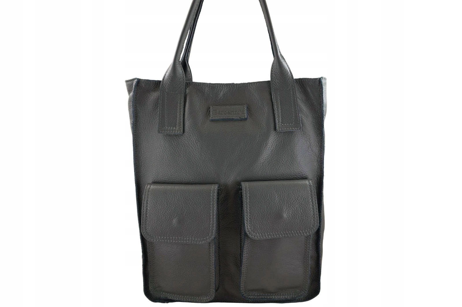 Dámská kožená taška shopper bag Tmavě šedá