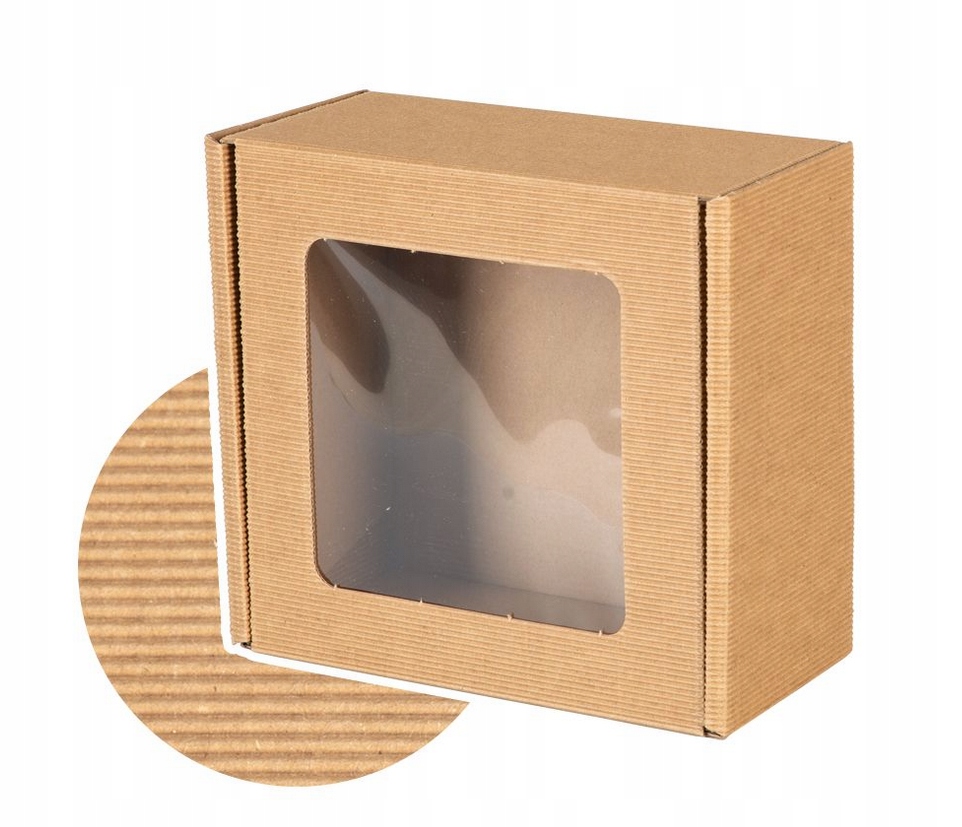 Pudełko na Prezent PREMIUM z OKIENKIEM - OTWARTA FALA 200x200x100mm