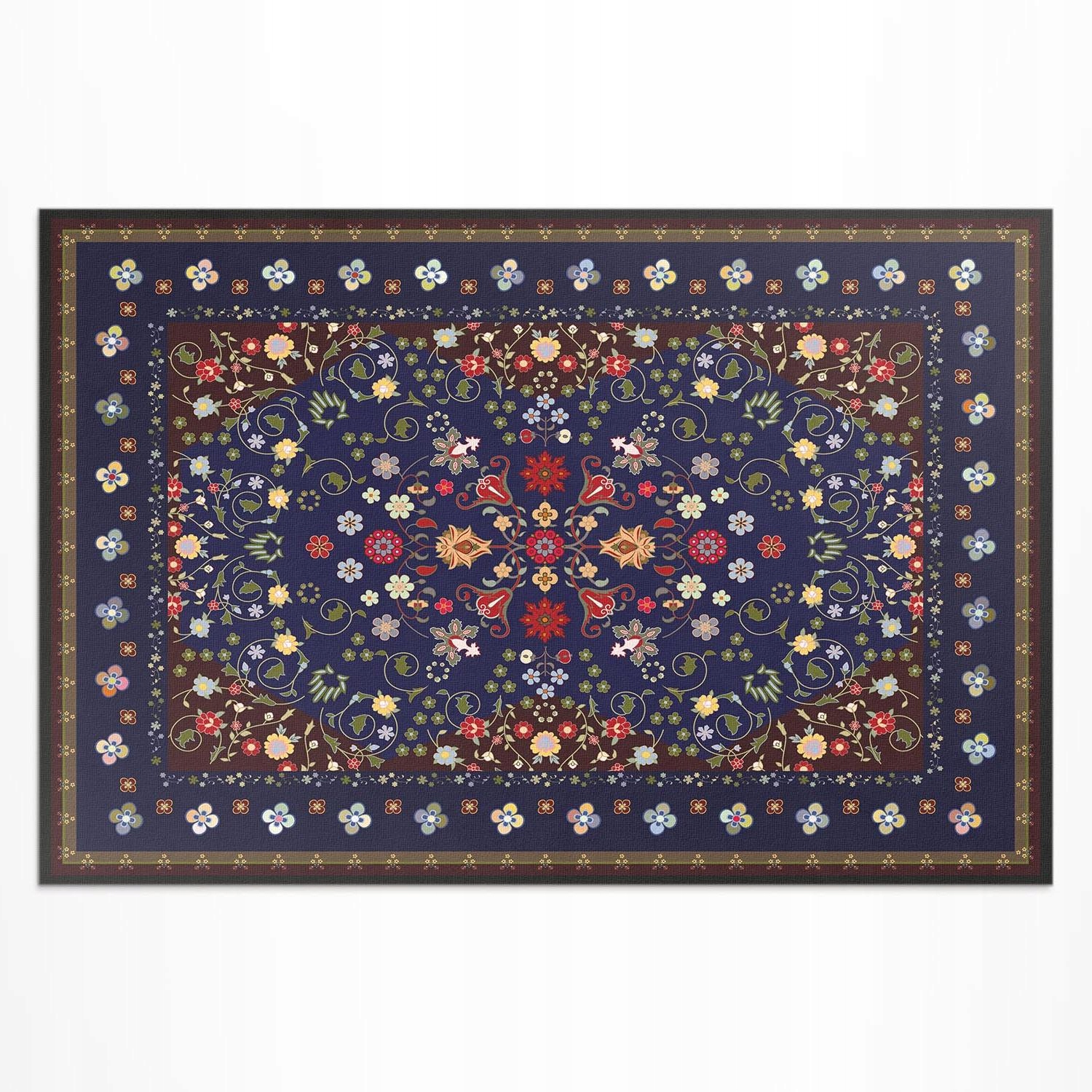 Terasový vinylový koberec Krásne malé kvety s vintage rastlinným motívom 80 x 120 cm