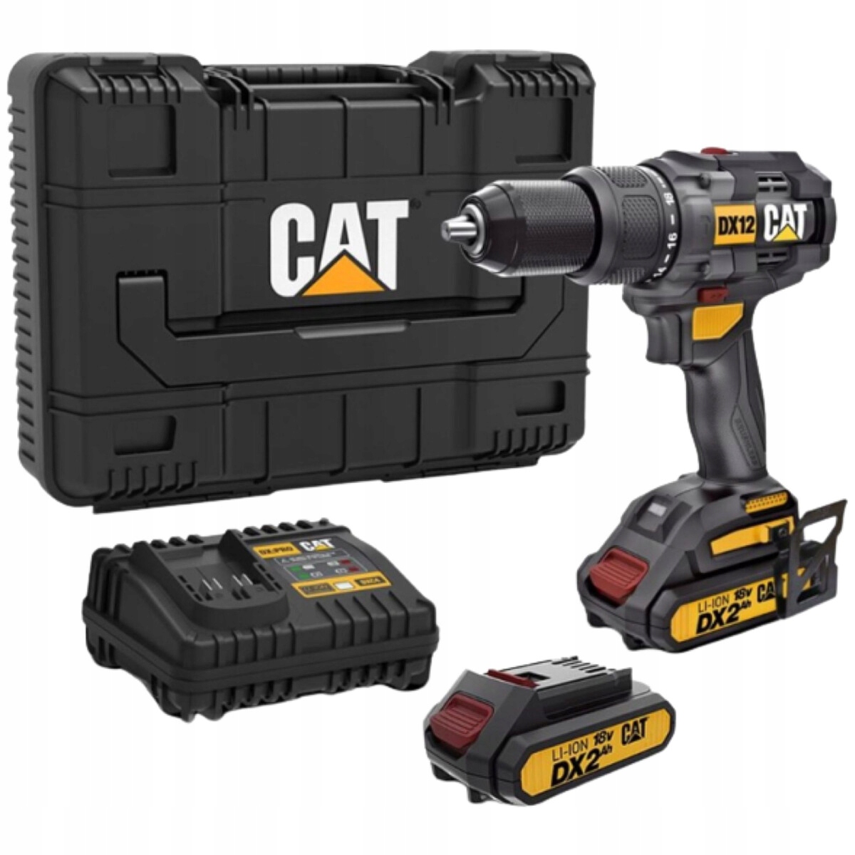 Příklepový Aku Vrtačka Originál Cat DX12 18V 65NM 2-AKUMULÁTOROVÝ