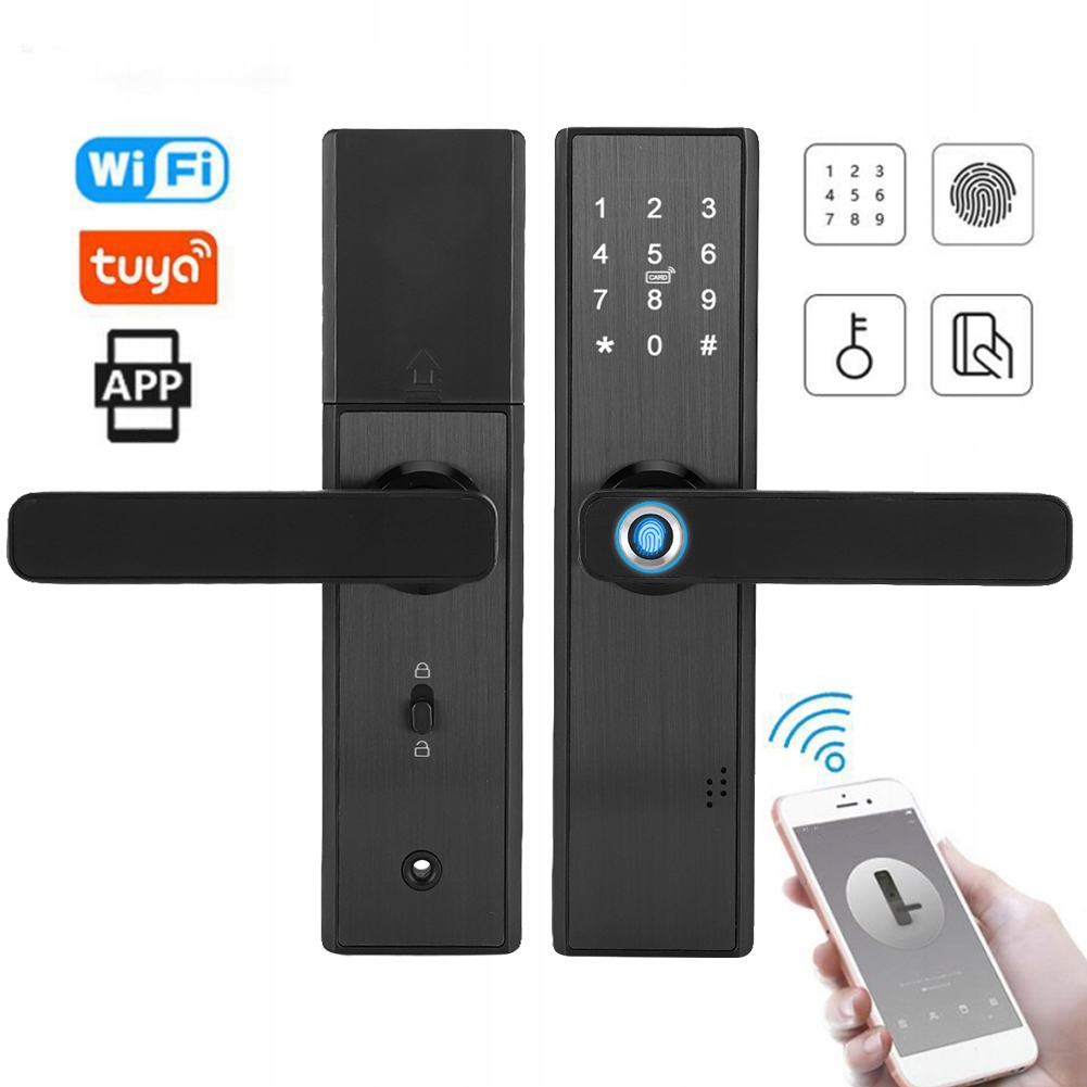 Kompletná Sada Zámku, Kľučky A DOTYKovej Obrazovky Wifi IC Smart Door Lock Pre Tuya