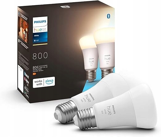 Inteligentní Led žárovky Philips Hue E27 806 lm 9 W bílé teplé 2 ks