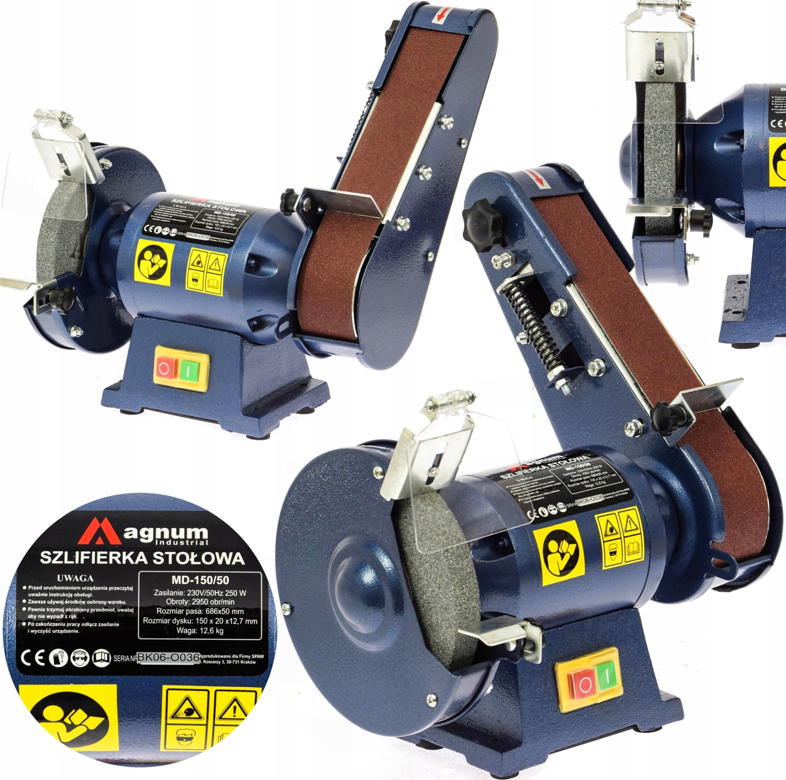 Profesionální Síťová Stolní Bruska Magnum 250 W 230 V