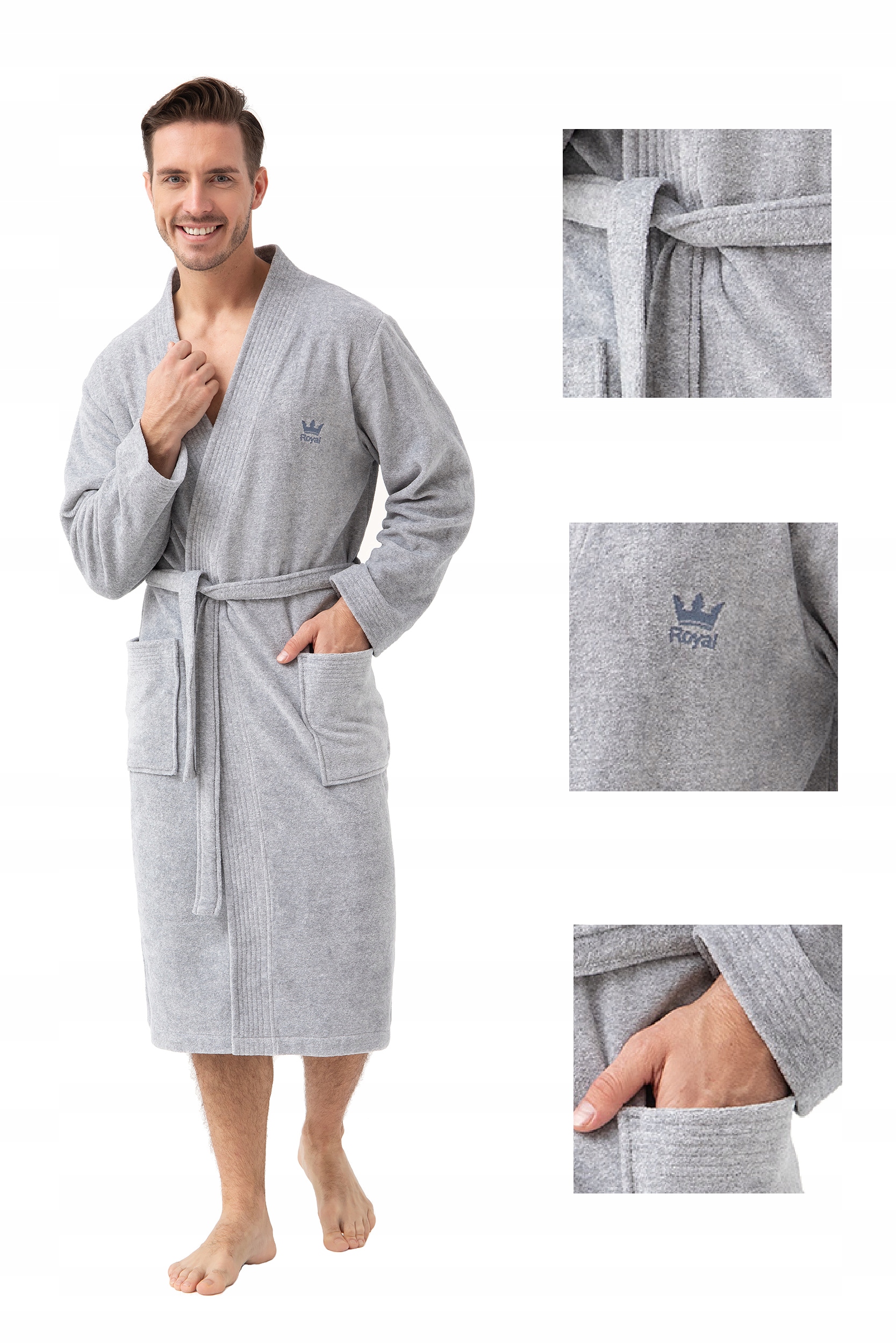 Pánský župan Luna kód 850 šedý L