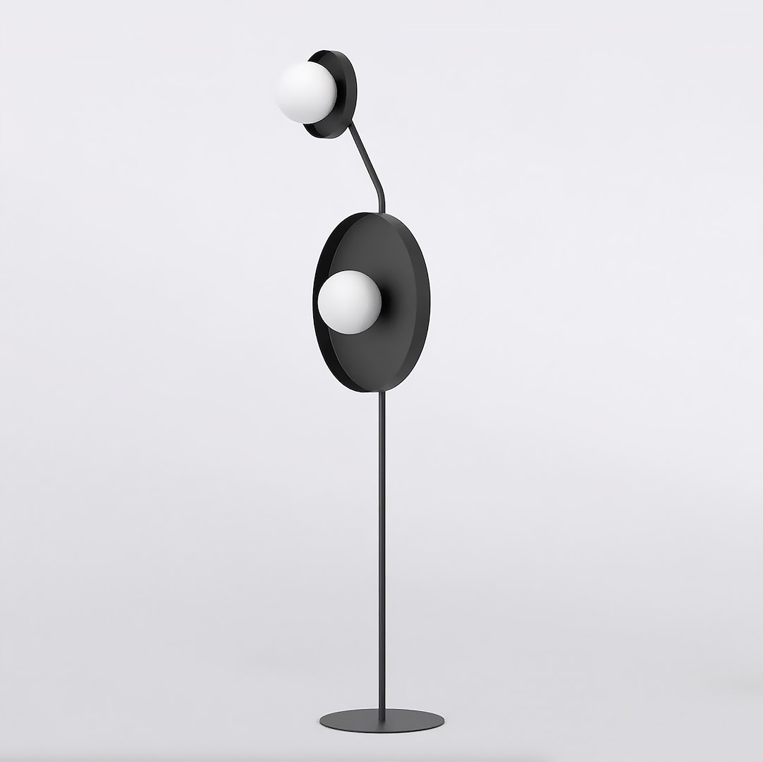 Podlahová lampa Kiss II v čiernej farbe – minimalistický dizajn