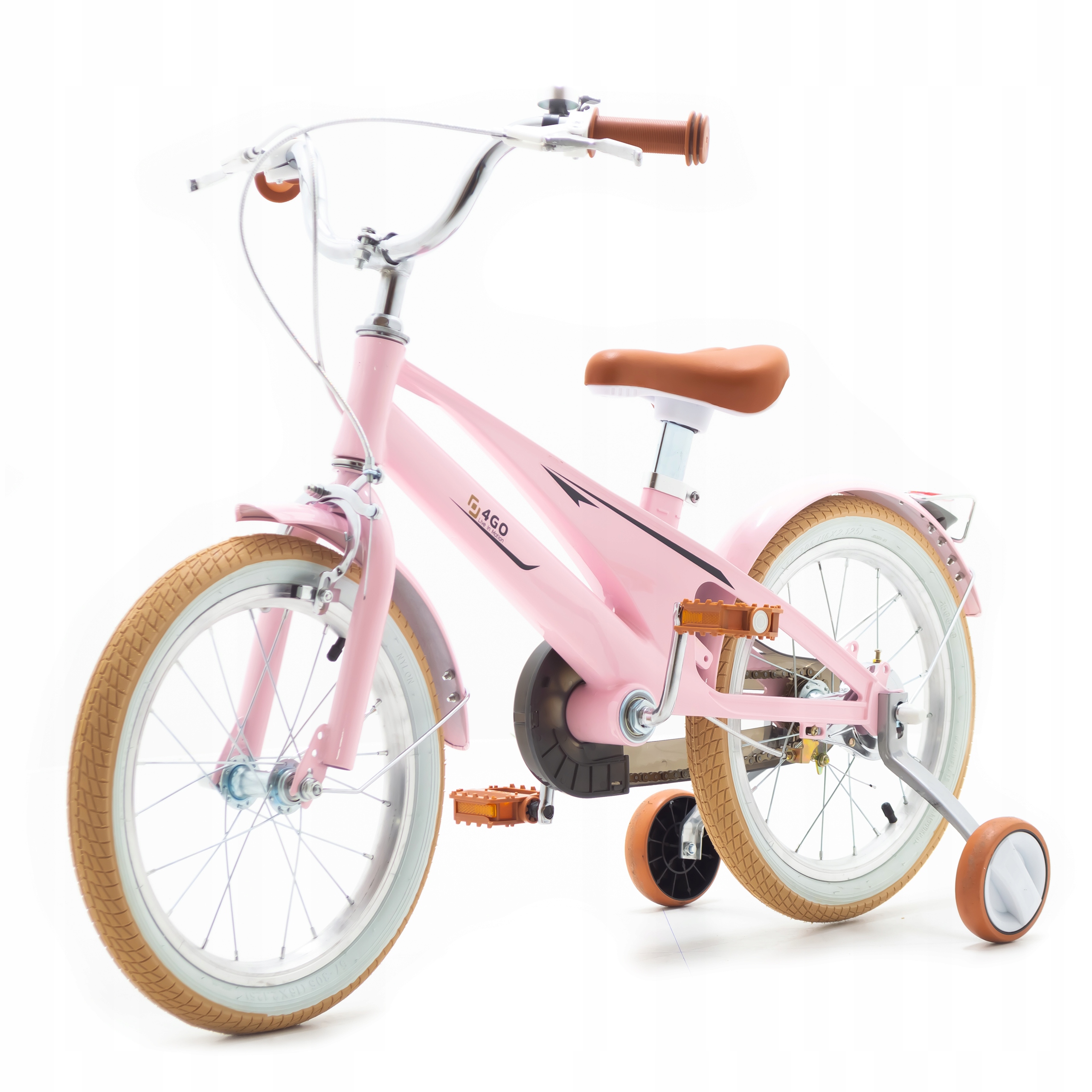 Rowerek Dziecięcy 16 Cali Rower Dla Dzieci Z Bocznymi Kółkami Różowy Lekki