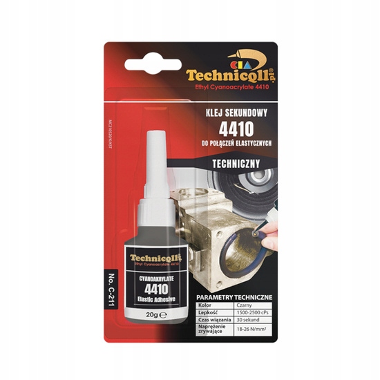 Technicqll Klej sekundowy bardzo elastyczny z dodatkiem gumy 4410 20 g