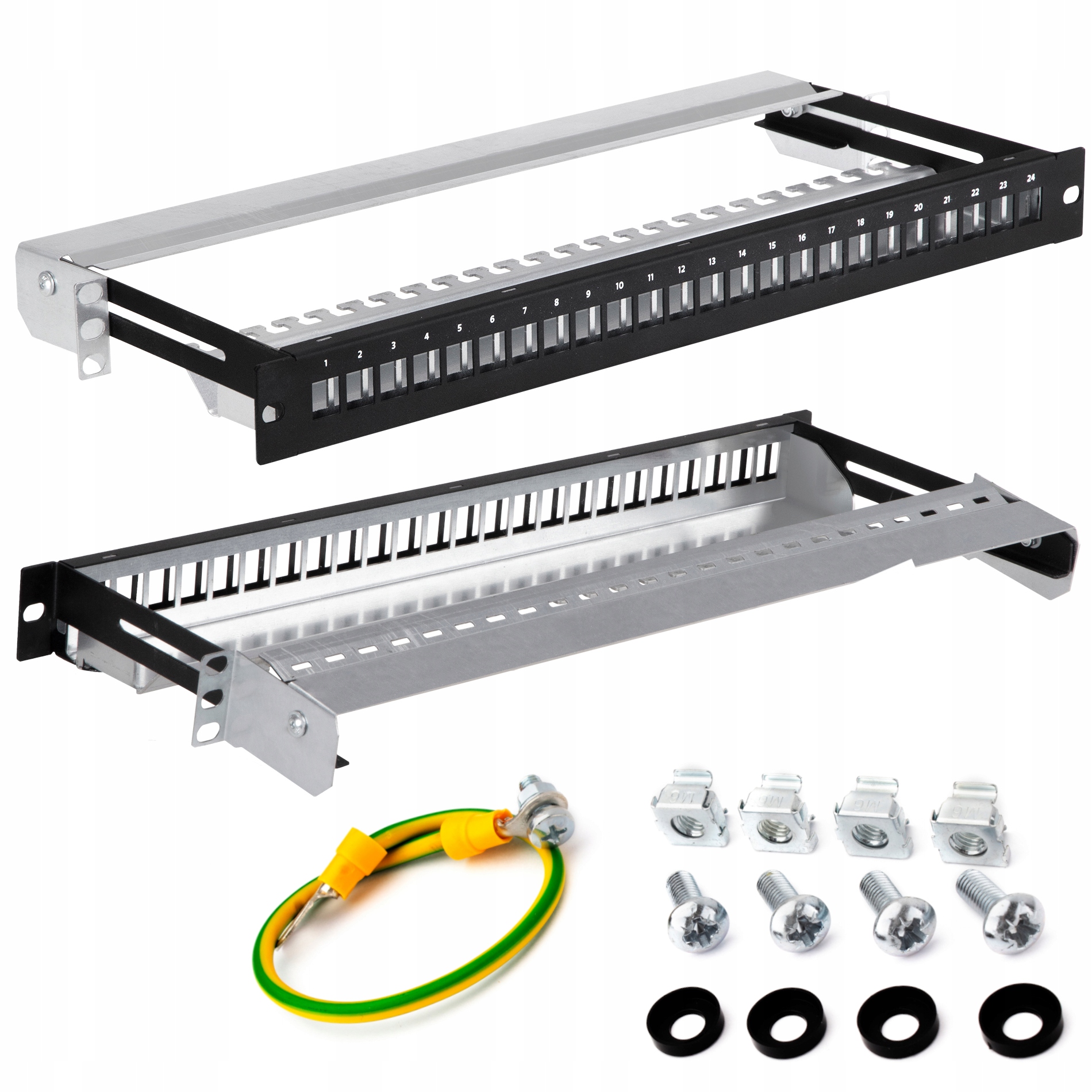

Patchpanel panel Rack 19'' 24p 1U Wysuwany pusty