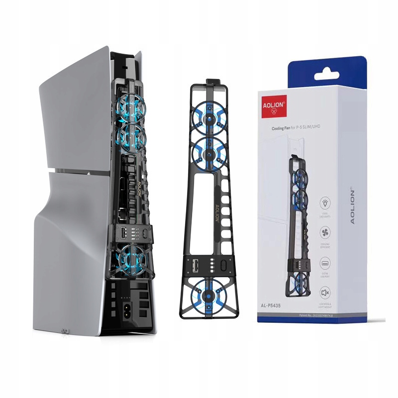 Chladicí Ventilátor pro PS5 Slim/pro s Led Chlazením a 3 Režimy Otáček