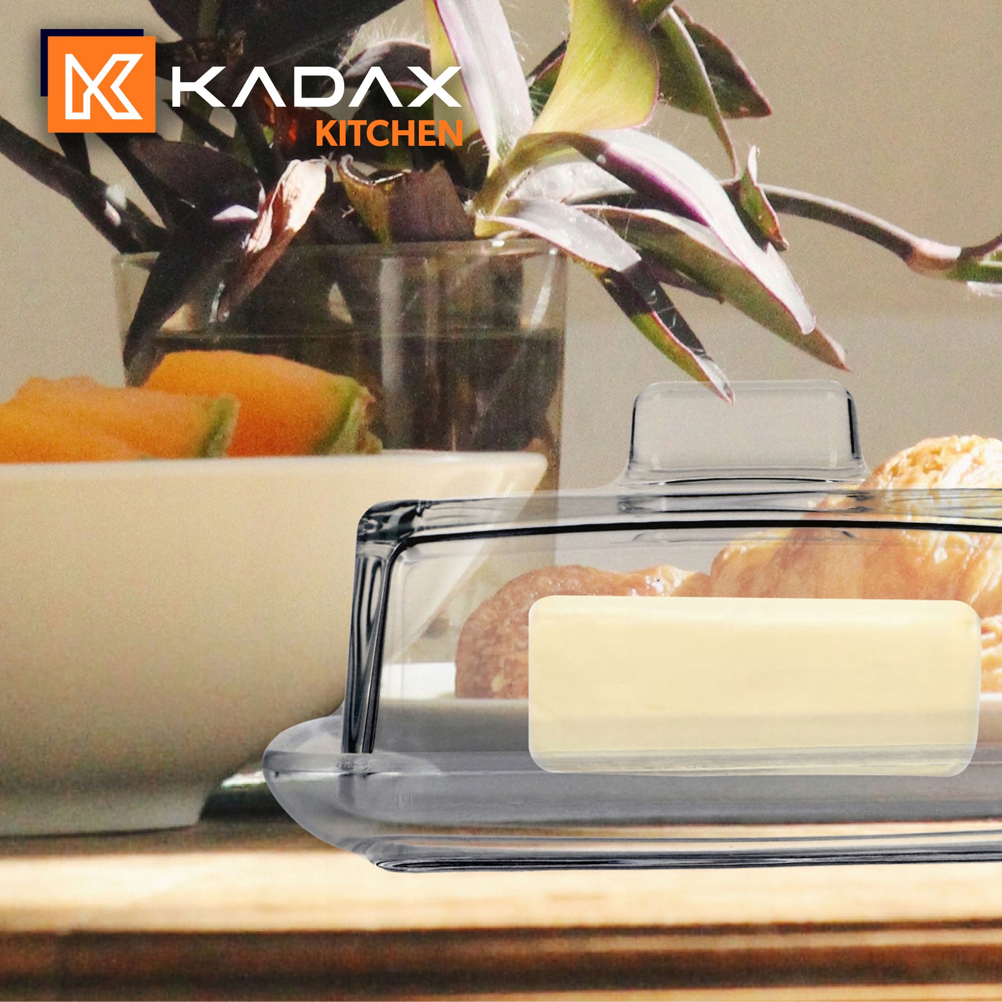 MASELNICZKA MASELNICA SZKLANA Z POKRYWĄ 2szt Marka Kadax