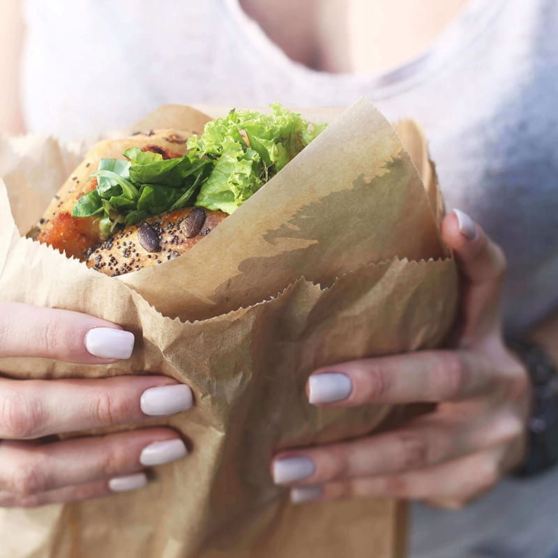 Papierowe torebki na kebab | biała koperta na kebab | 16x16 cm 1000 szt. Marka Papstar