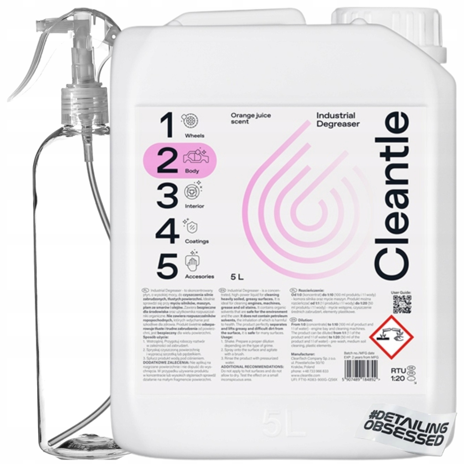 CLEANTLE Industrial Degreaser 5L сильный агент