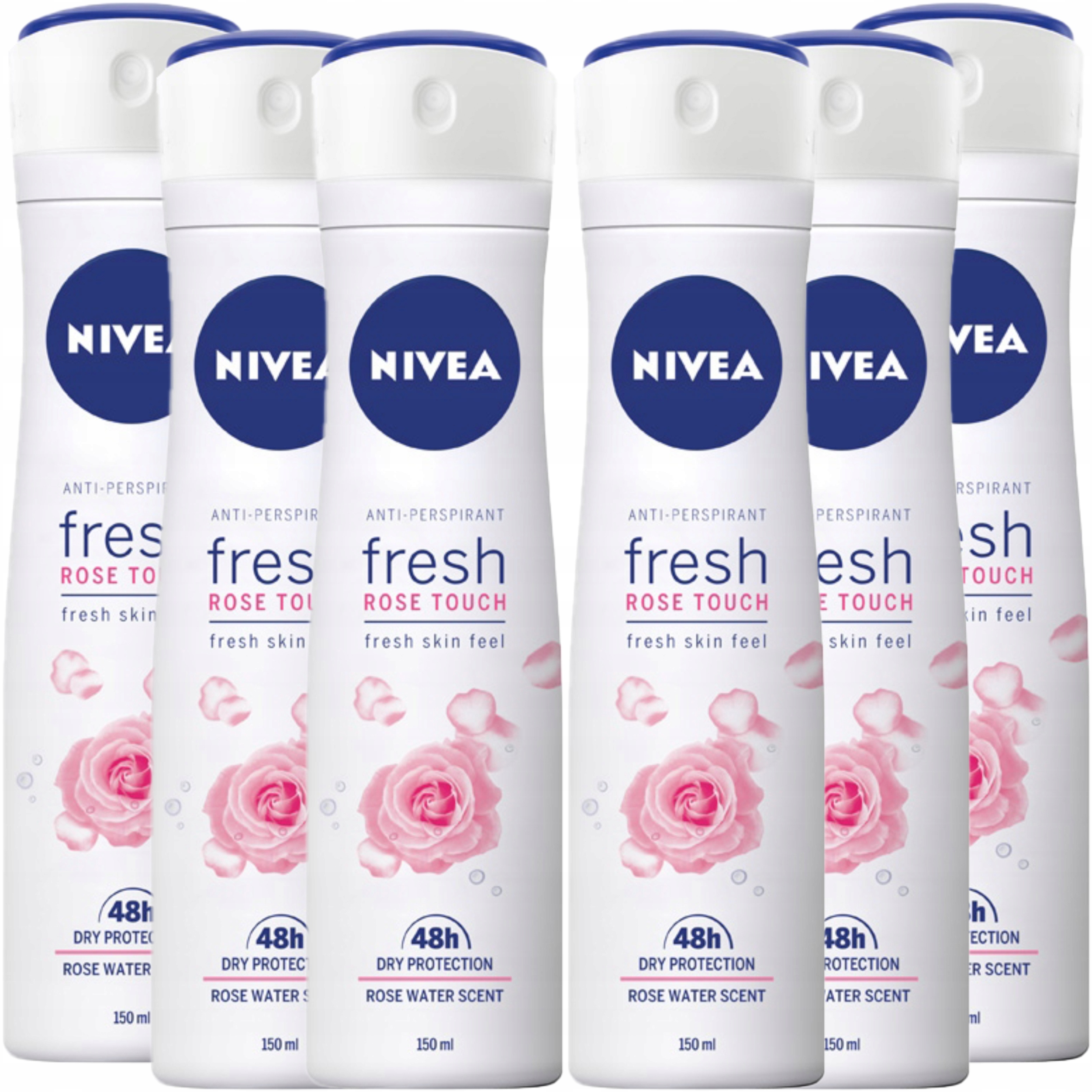 2X 6 x Nivea Antyperspiant Rose Touch Sprej 150 ML