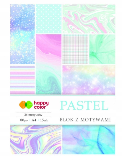 

Happy Color Blok A4 80g 15ark z motywami Pastel
