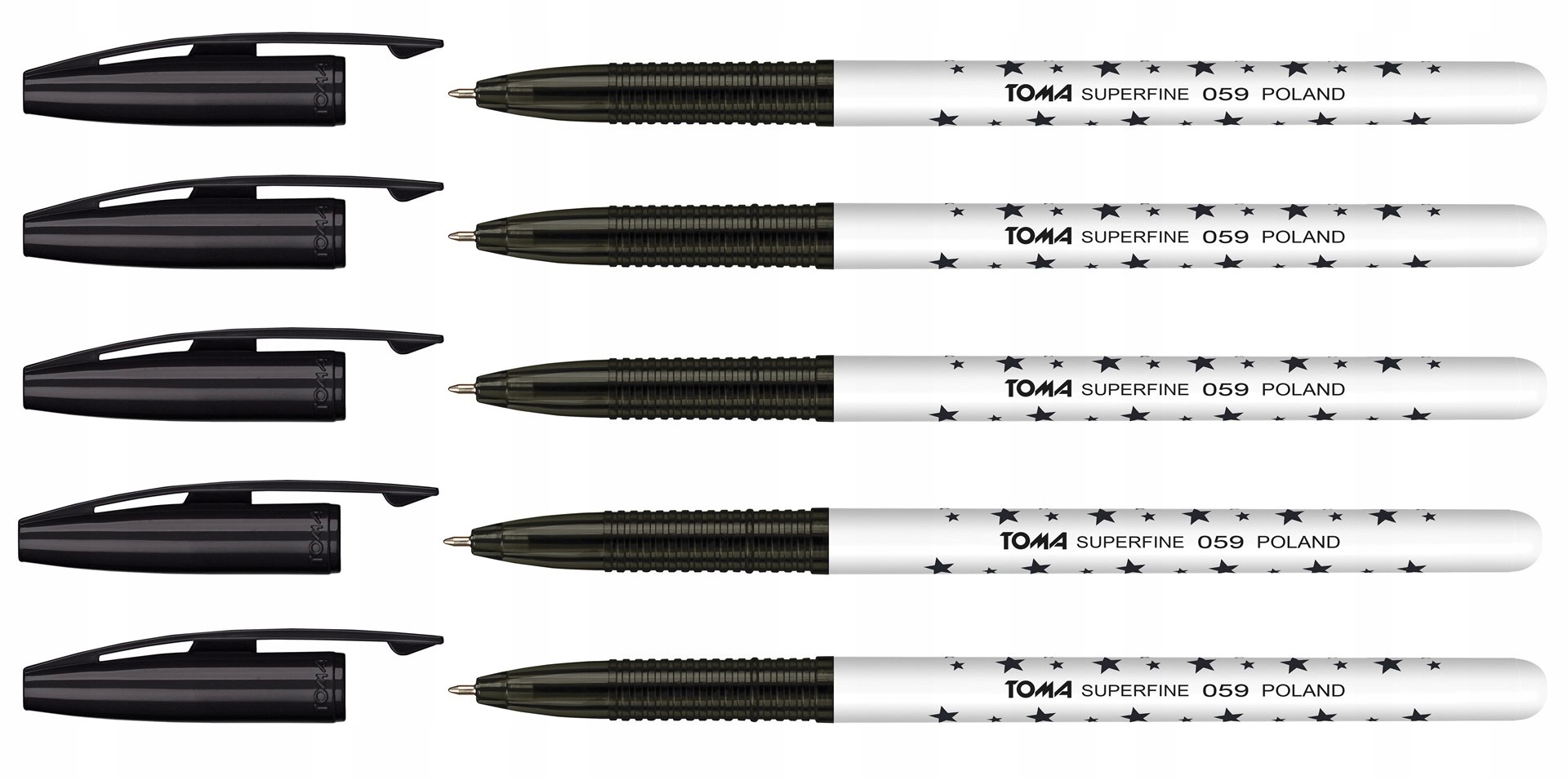 

Toma 5 x Długopis W Gwiazdki czarny