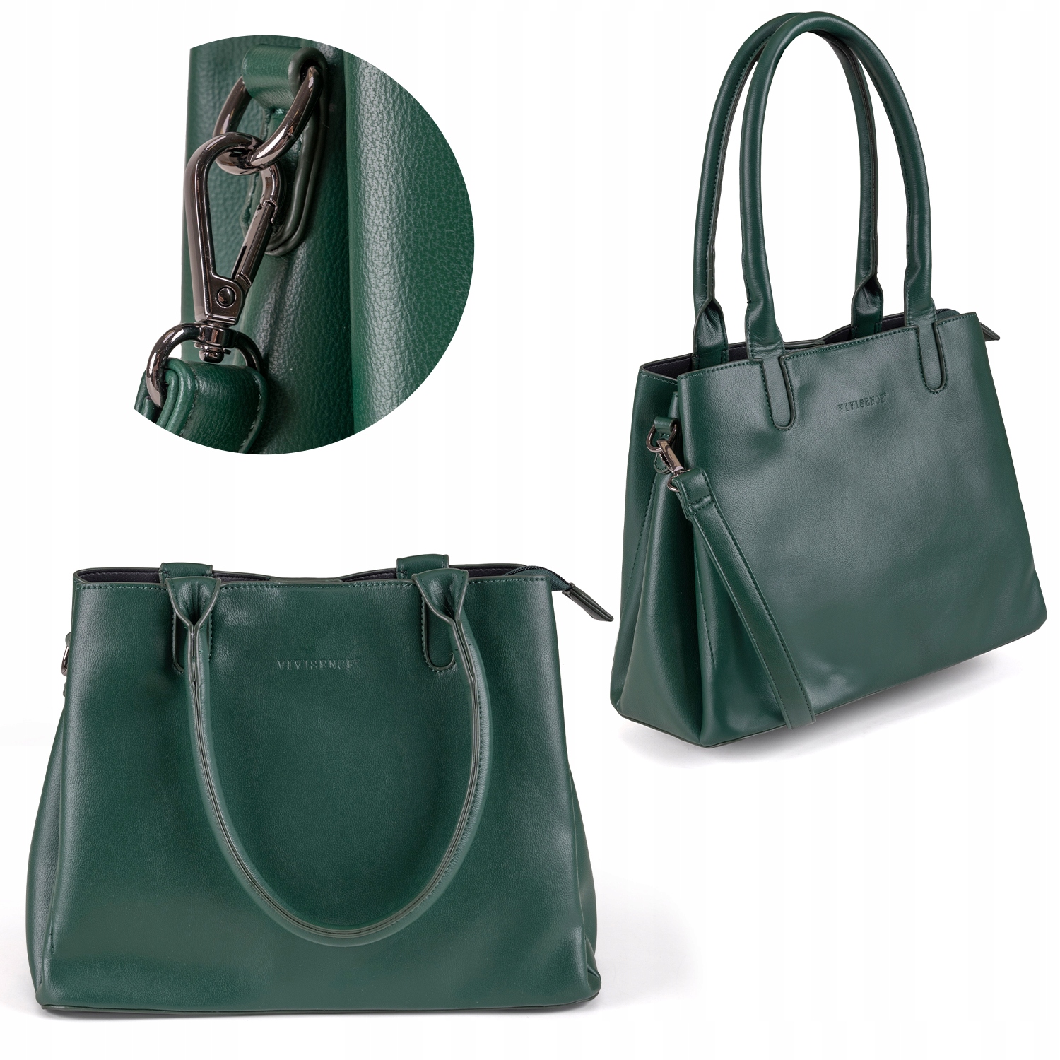 Vivisence T0005 městská elegantní dámská kabelka do ruky zelená Kabelka