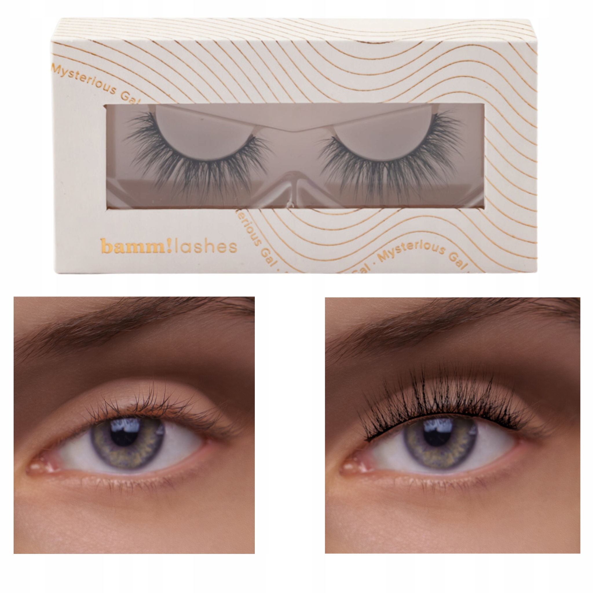 Umělé Řasy na pásku Husté dlouhé odolné černé Objem Bamm!lashes