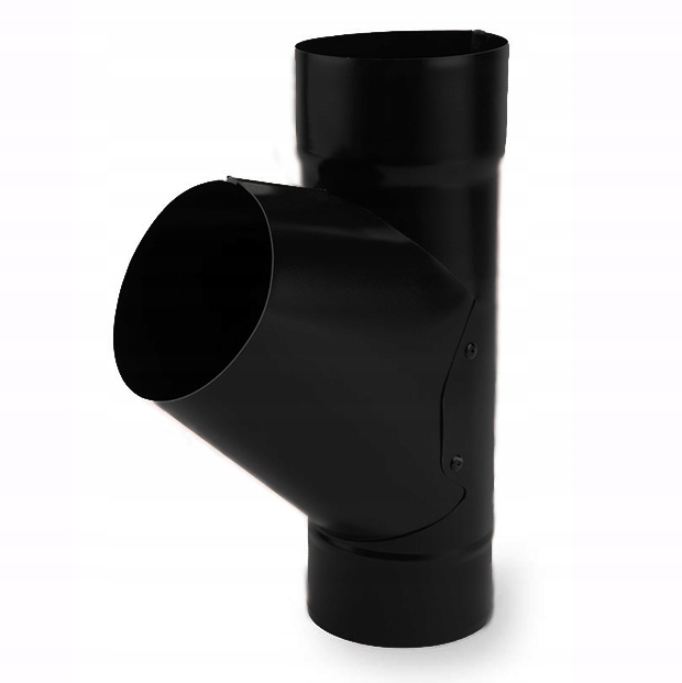 T-rozdělovač 60° pro odtokové trubky 90 mm Galeco Ocel Polomat černá Ral 9005