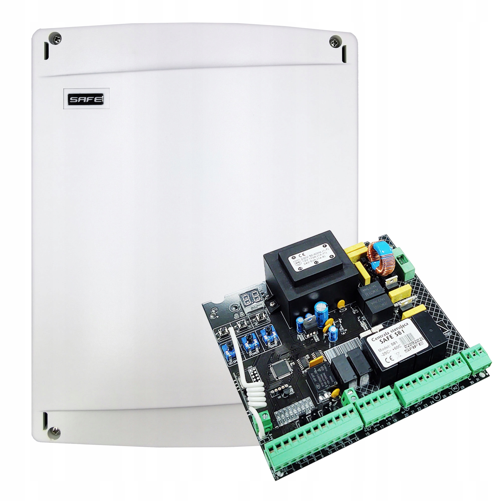 Řídicí Jednotka pro křídlové brány 230V 433,92 pro Faac Bft Safe Plechovka