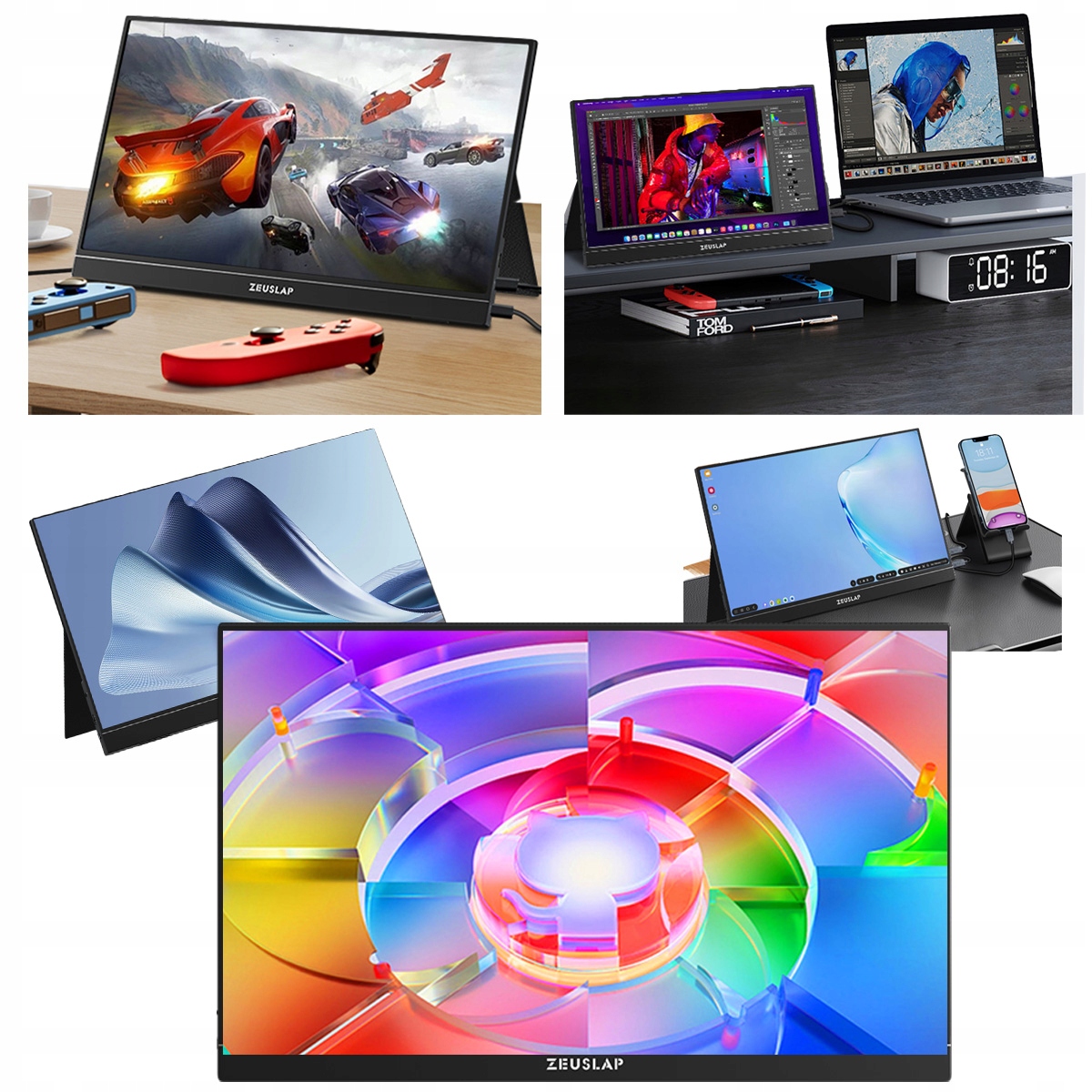 Přenosný monitor Pro Notebook Telefonu 15,6" 2.5K Qhd 120HZ Zeuslap ZP156K