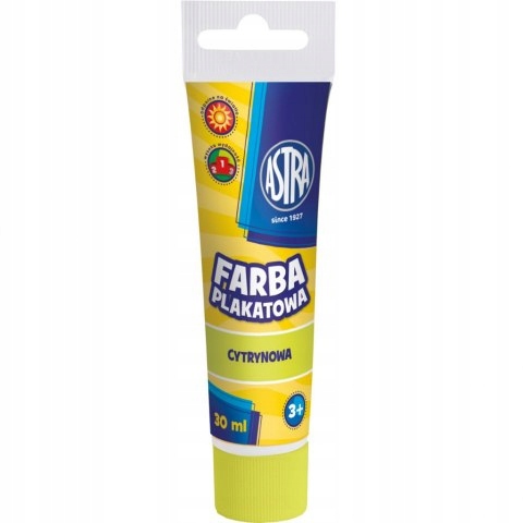 

Farba plakatowa Astra tuba 30 ml cytrynowa