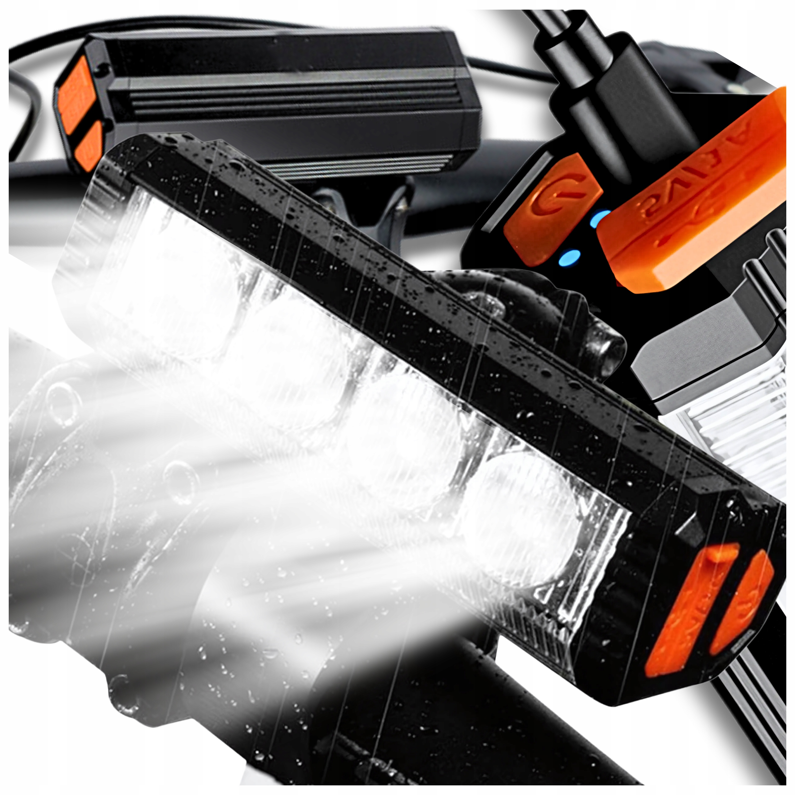 Dzwonek Klakson Rowerowy Z Mocną Lampą 9 LED+21 Smd Usb LCD