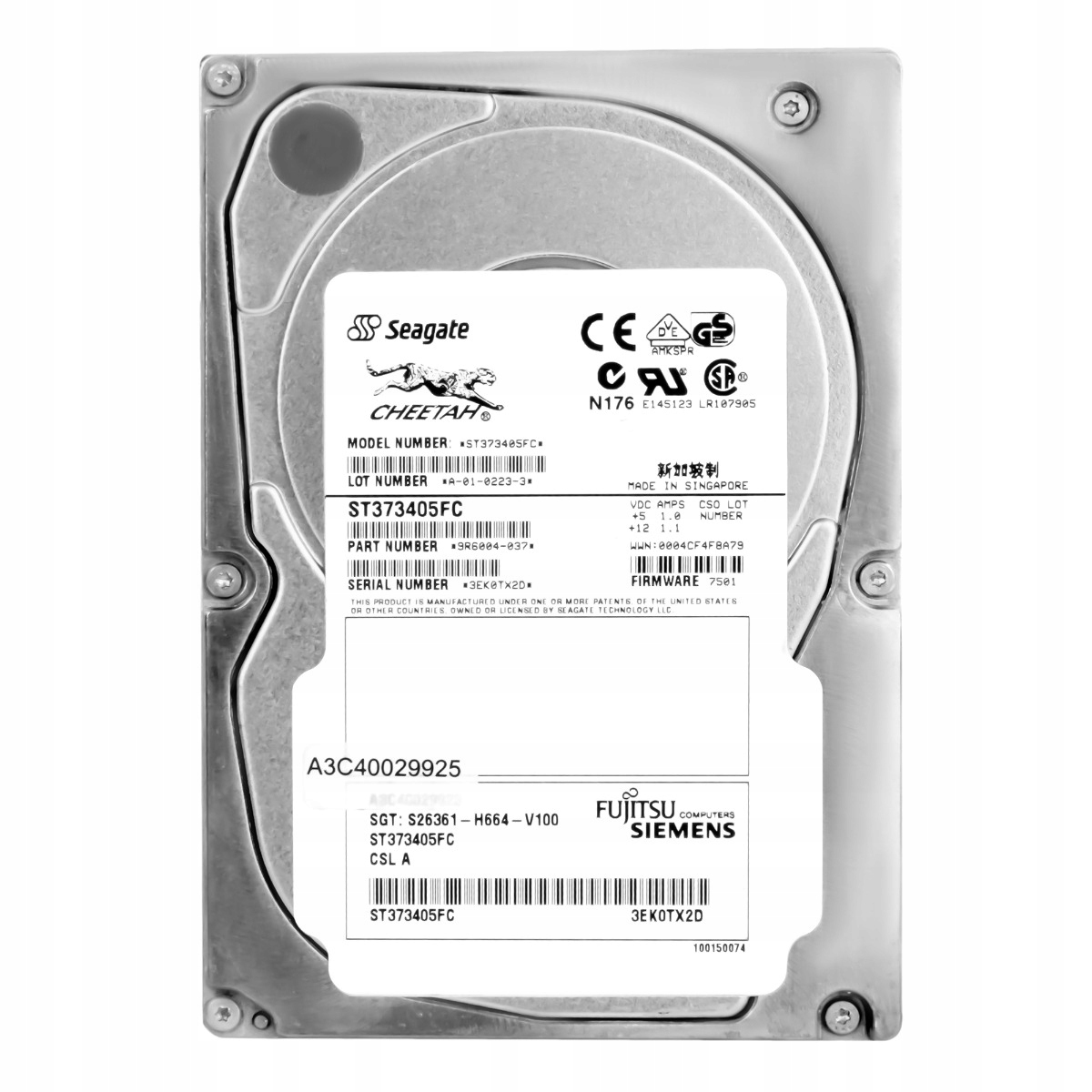 Fujitsu A3C40029923 73GB 10K 4MB Fc 3.5'' ST373405FC