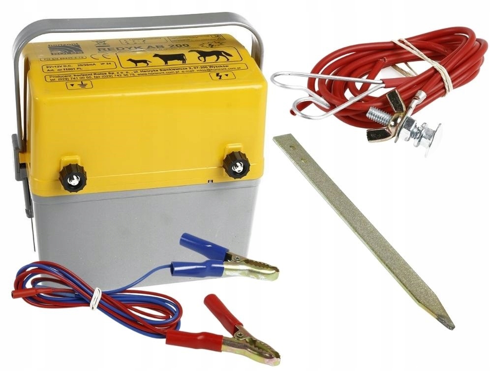 Zestaw PASTUCH ELEKTRYCZNY dla konia TAŚMA bateria ELEKTRYZATOR +IZOLATORY Kod producenta K4
