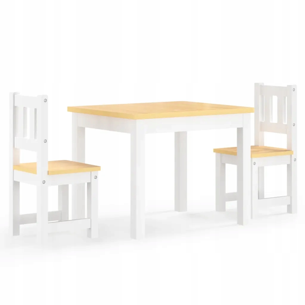Dětský set stolu a židlí Mdf bílo-béžový 60x50x48 cm