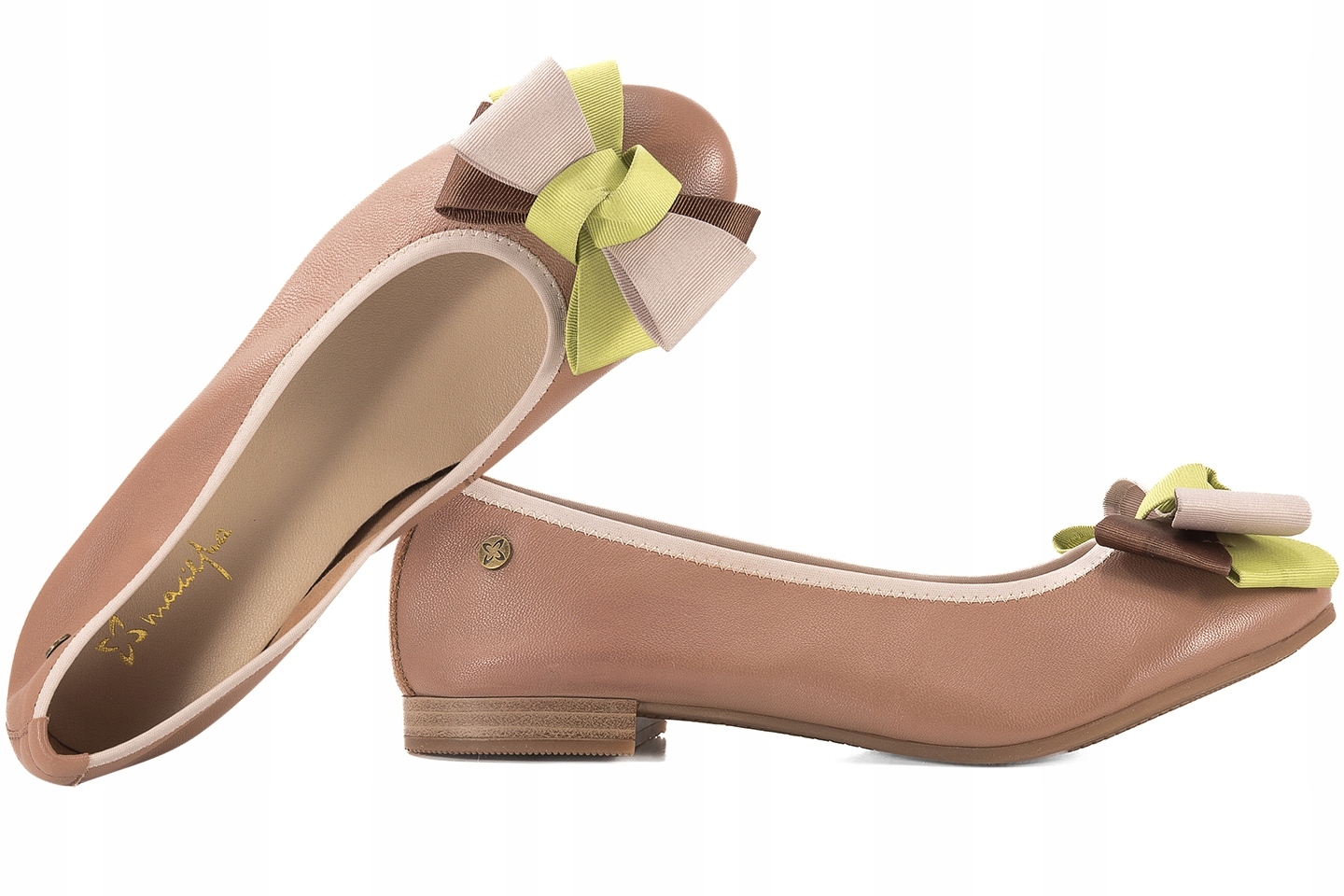 Maciejka P6801-14/00-0 Balerínky Polobotky Kožené Balerínky cappuccino 39