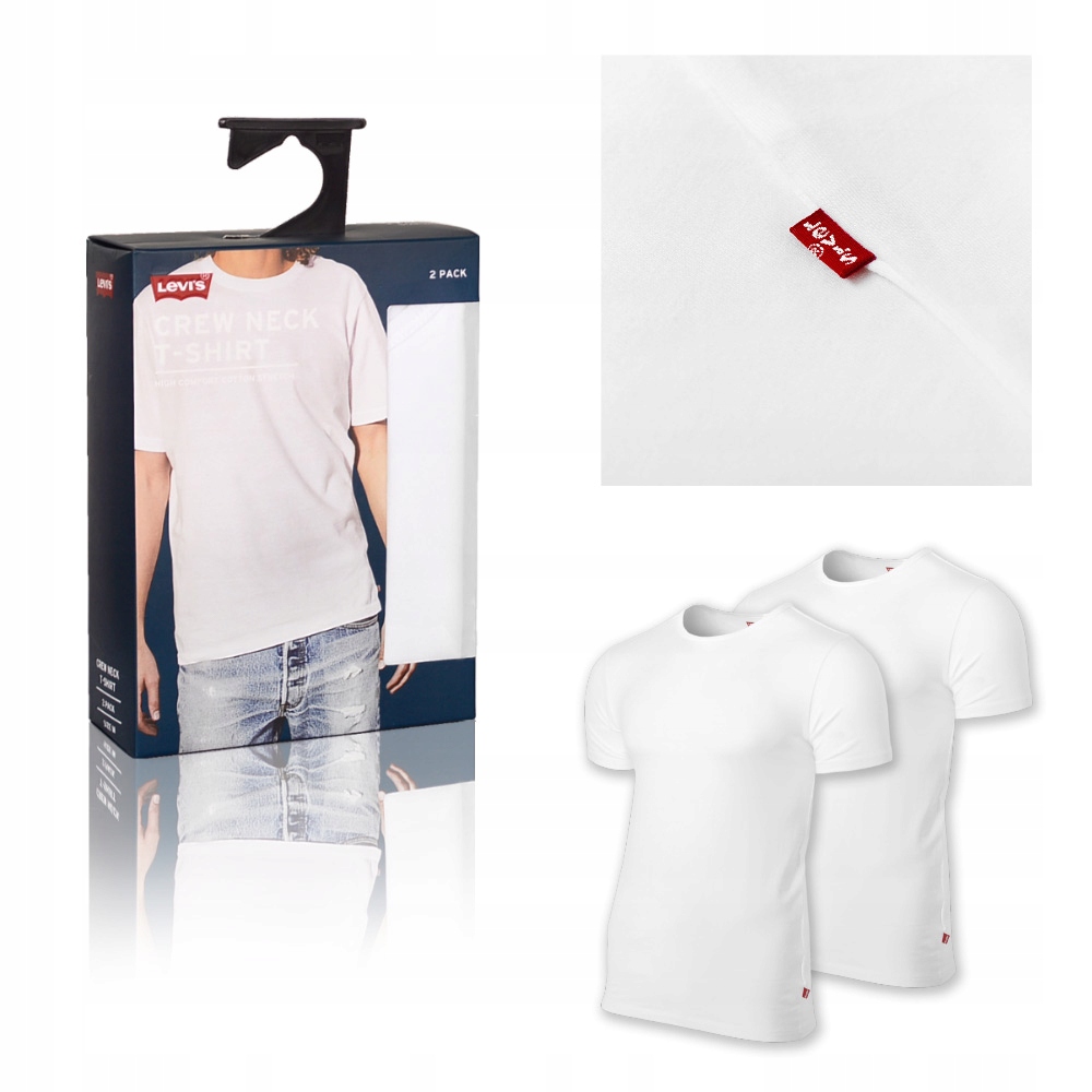 

Levi's T-shirt Męski Podkoszulek 2P Biały Rozm. XL