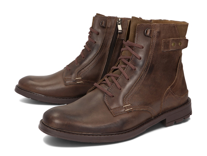 BUTY MĘSKIE SZTYBLETY OCIEPLANE PL SKÓRA 856 BR 42 Model TRZEWIKI