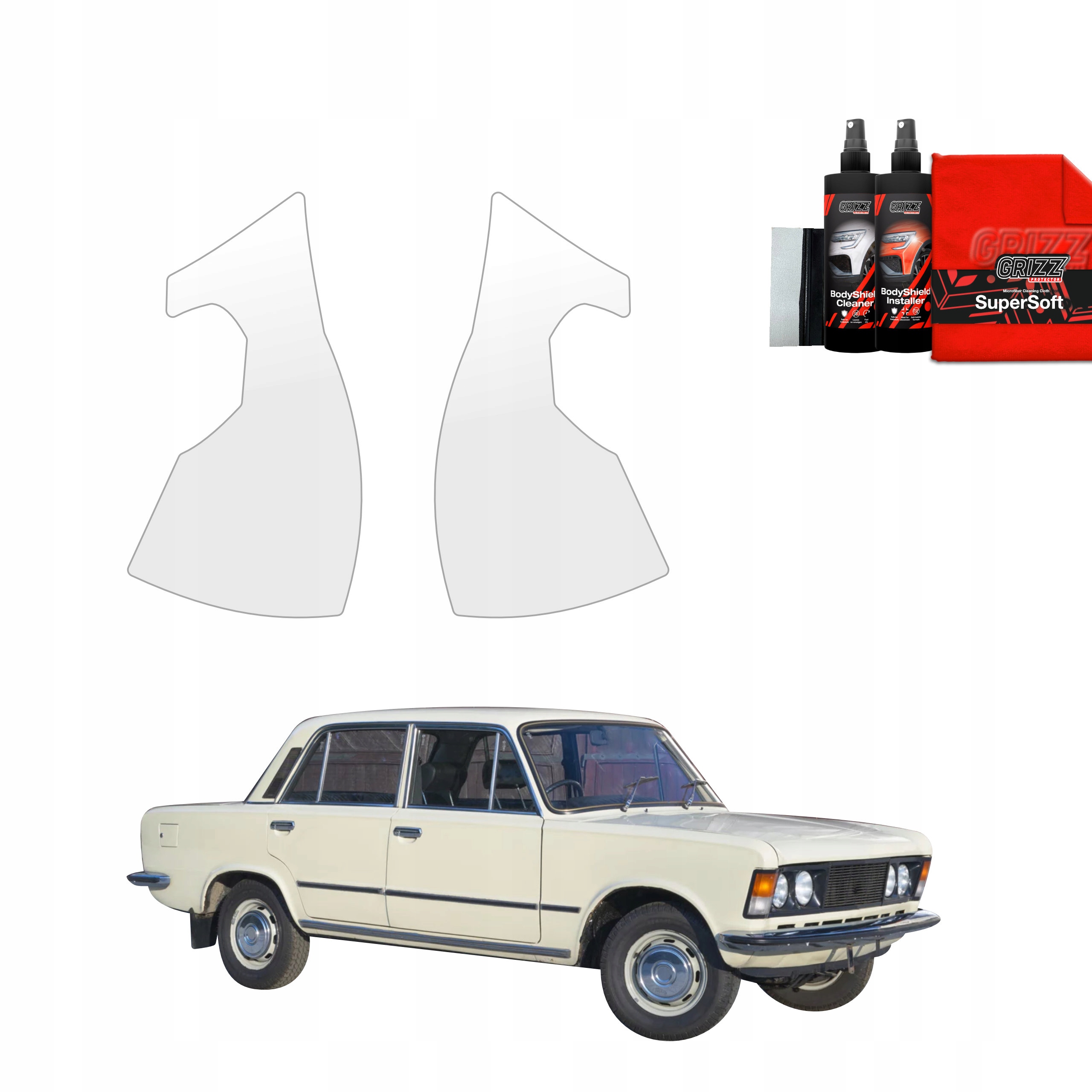 2v1 Fólie na nárazník Ppf pro Fiat 125P (1967-1991)