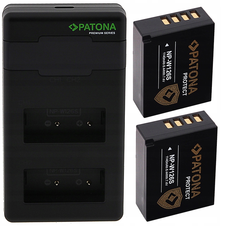 2x Akumulator Patona Fuji NP-W126 PROTECT + ładowa