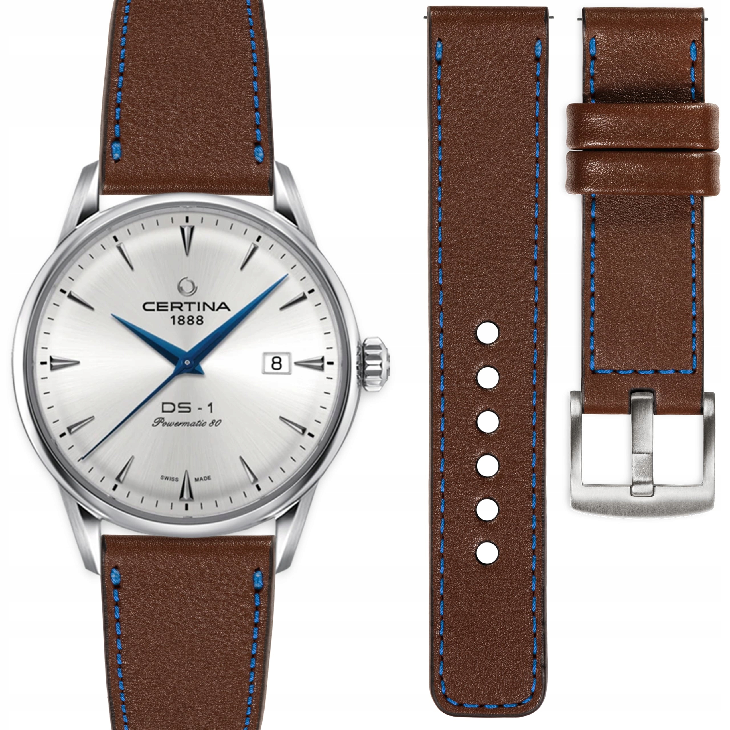 Kožený řemínek pro hodinky Certina DS-1 C029.807.11.031.02 20 mm moVear