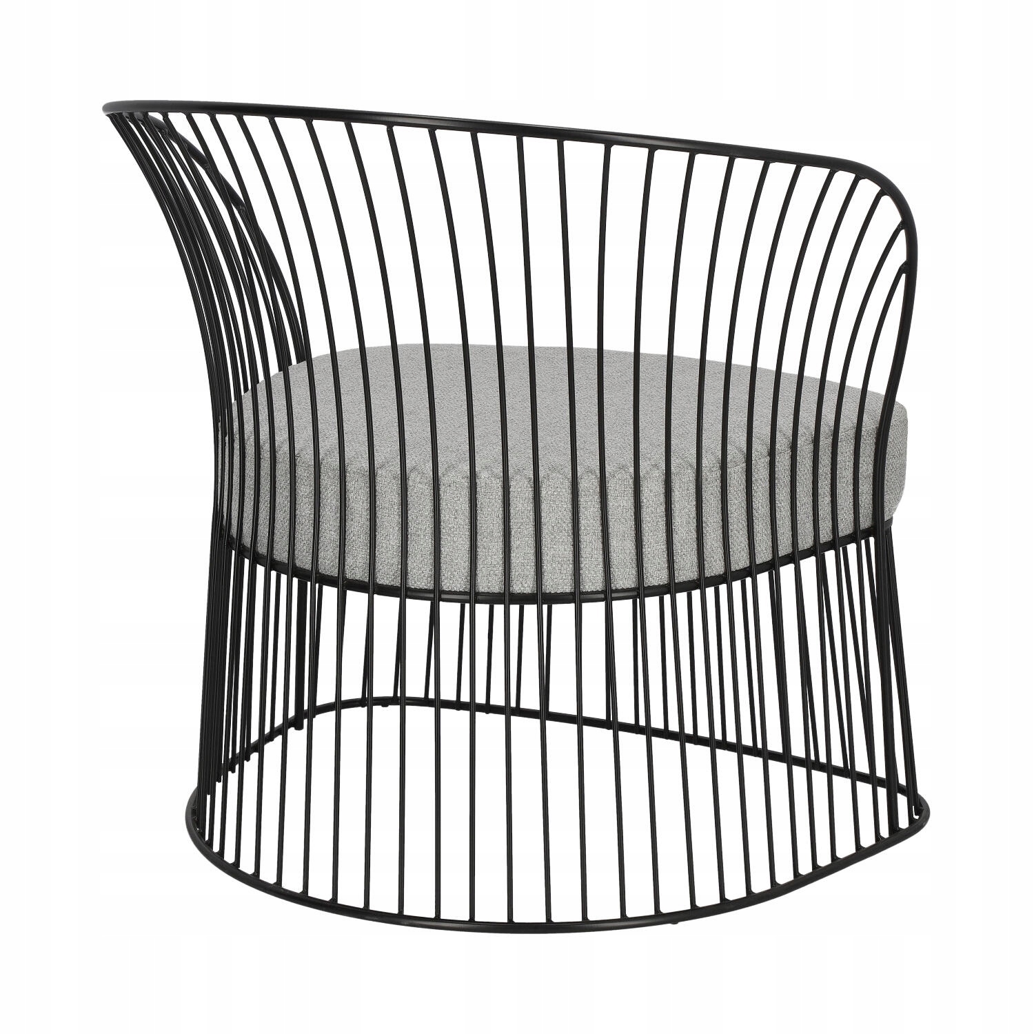 Fotel Ombra czarny szara poduszka Szerokość mebla 70 cm