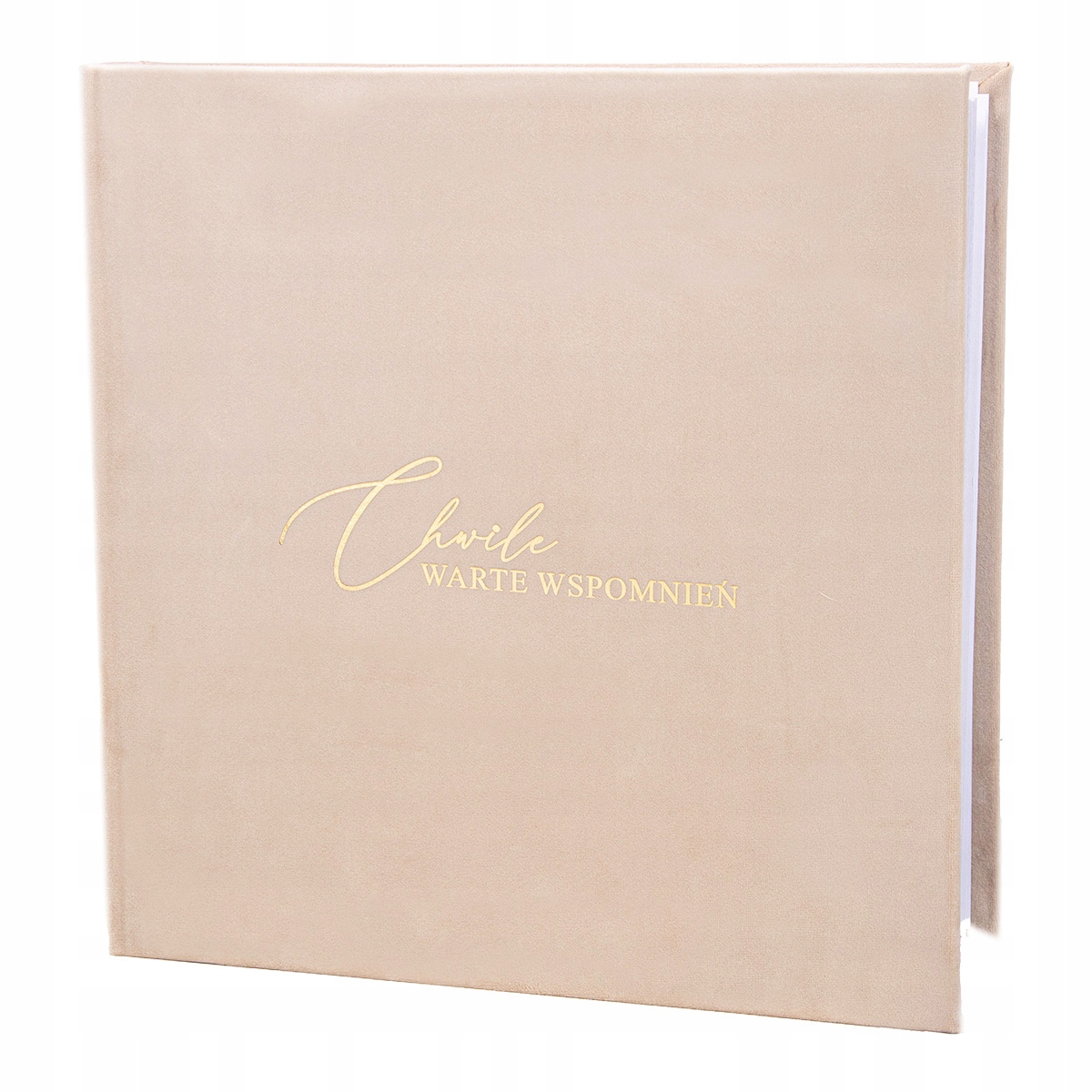 Album Welurowy na zdjęcia 420 Zdjęć-kolor BEŻowy ze złotym napisem 100str