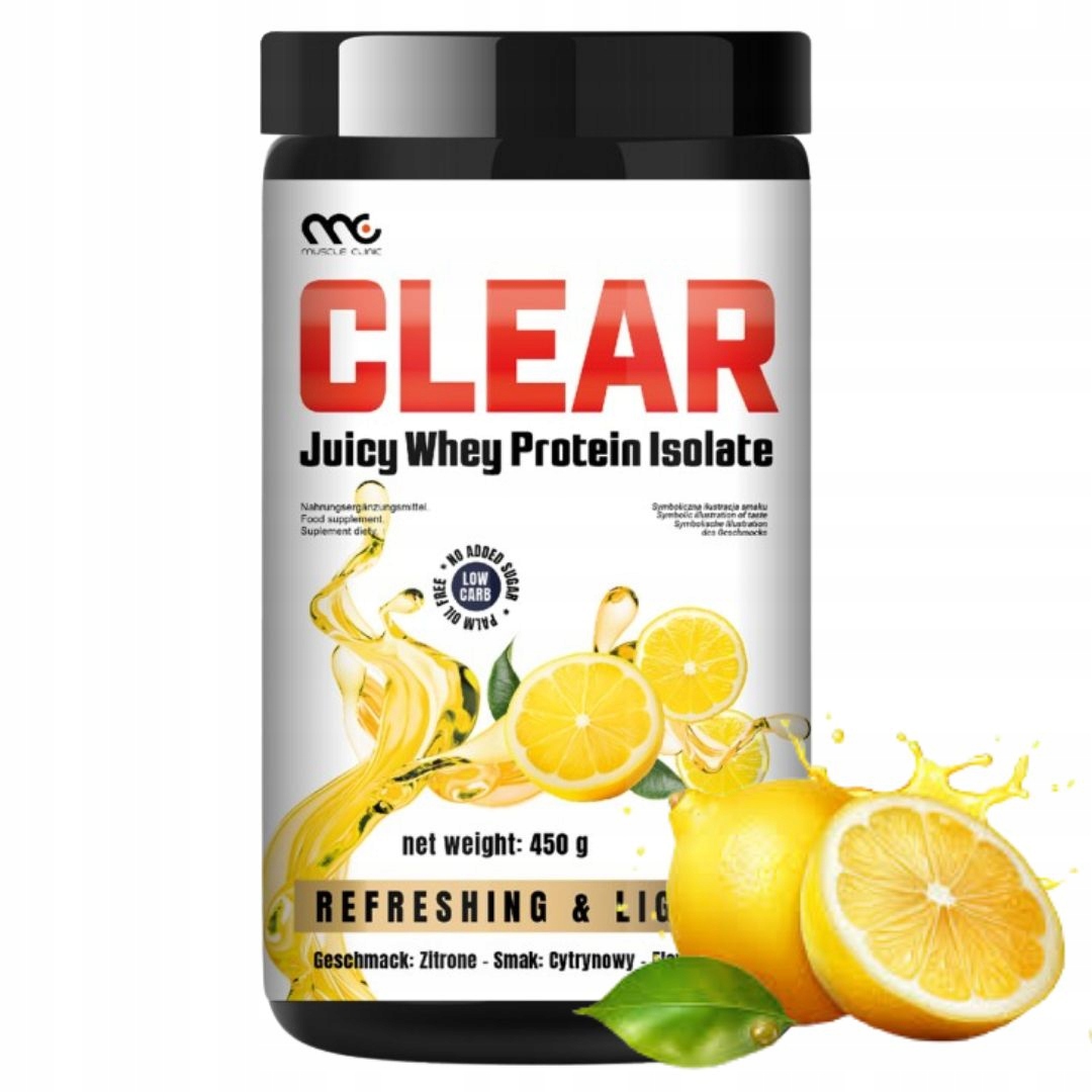 Muscle Clinic Clear Juicy Whey Protein Isolate 450 g citron obsahuje izolát