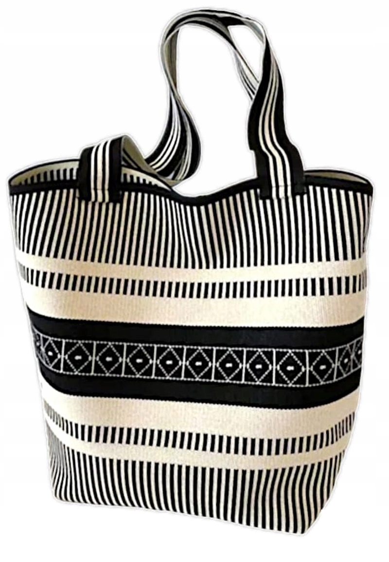 TORBA DAMSKA MŁODZIEŻOWA NA RAMIĘ ORYGINALNA MOCNA TKANA MATERIAŁOWA