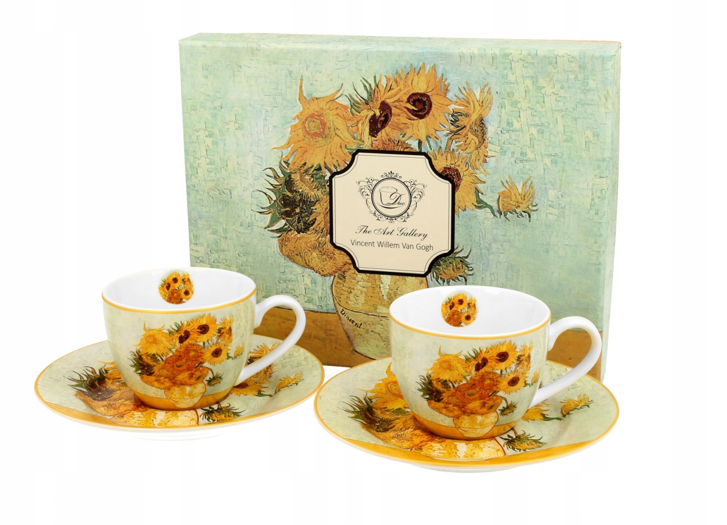 

2 filiżanki espresso ze spodkami Gogh Sunflowers