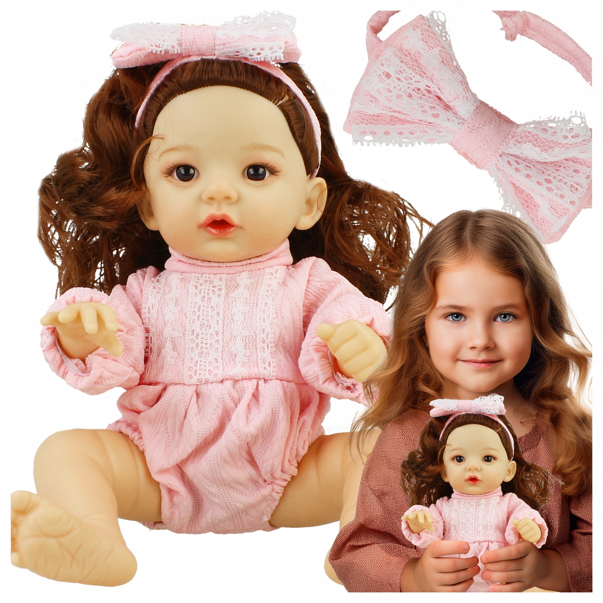 Lalka Bobas z Akcesoriami Dzidziuś Długie Włosy Prezent Dla Dziewczynki Stan opakowania oryginalne