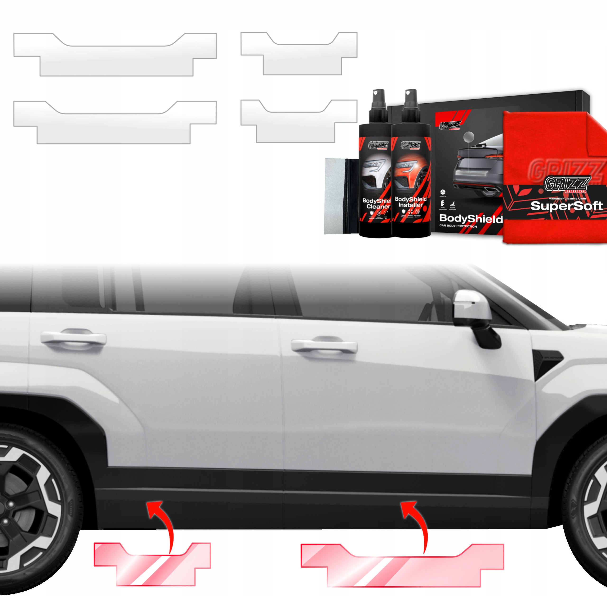 4v1 Fólie Ppf dýha na prahy pro Hyundai Santa Fe (2023-2025) Grizz