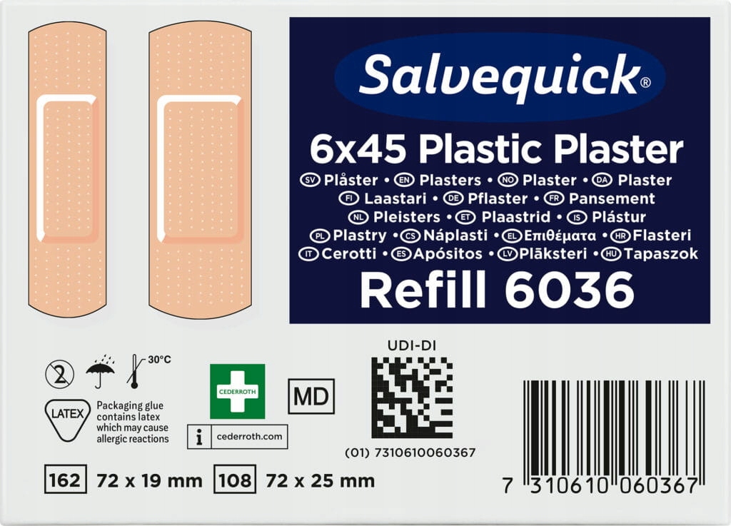 Plastry opatrunkowe plastikowe Salvequick Kod producenta CD-6036