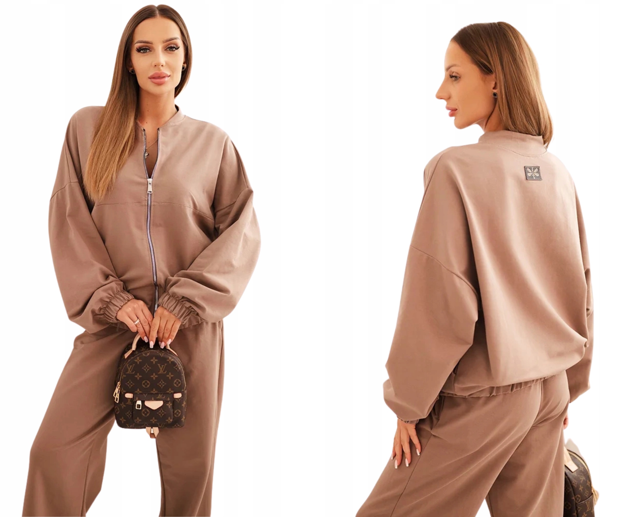 Fango dámský komplet oversize mikina na zip široké kalhoty
