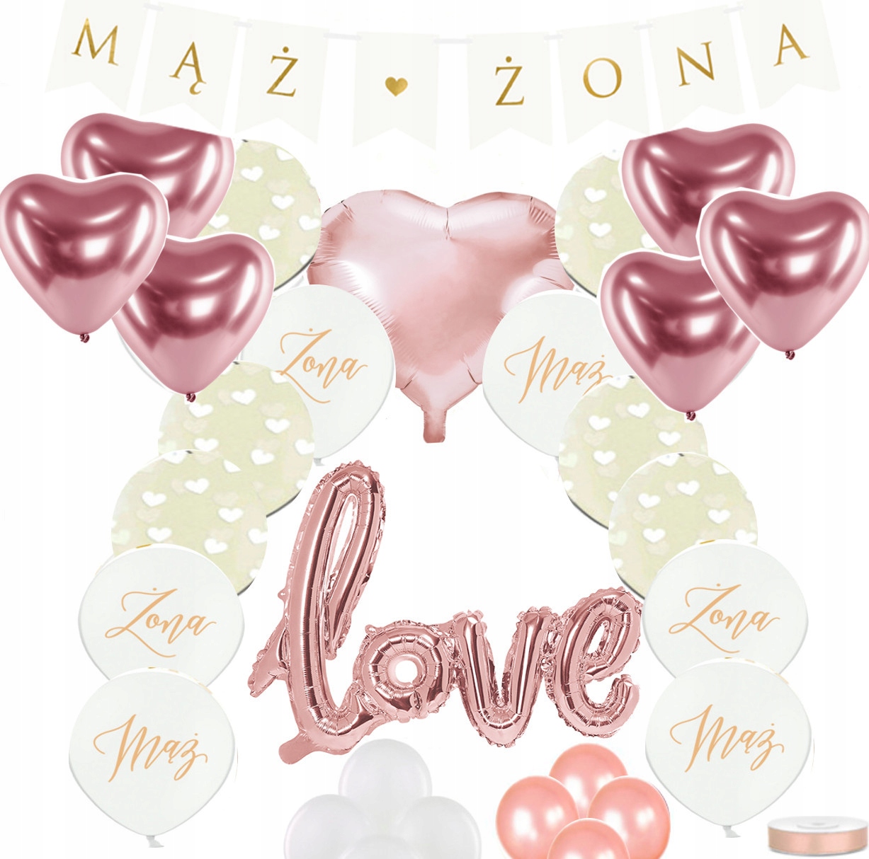 

Dekoracja na Wesele ślub Zestaw Balony rose gold