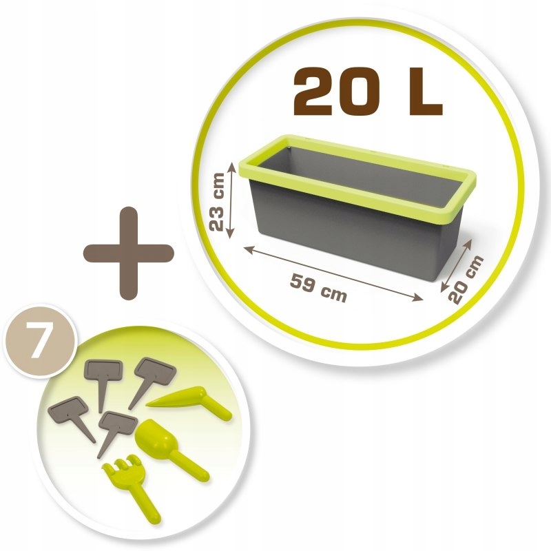 Smoby Doniczka z Narzędziami i Tabliczkami do Nazw Marka Smoby