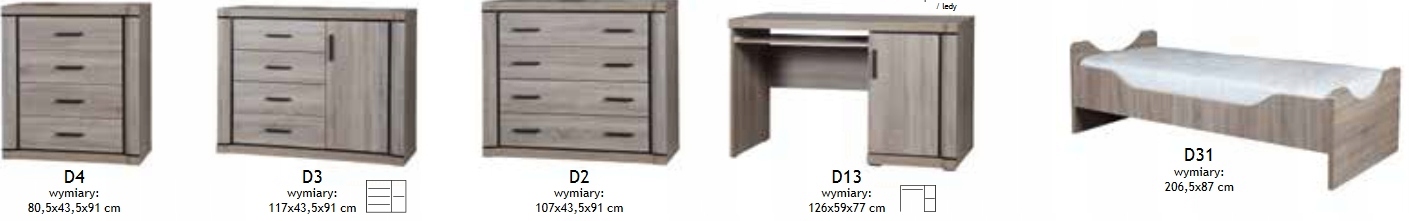 KOMODA WITRYNA z BARKIEM truflowy DALLAS D-7 Wysokość mebla 111 cm