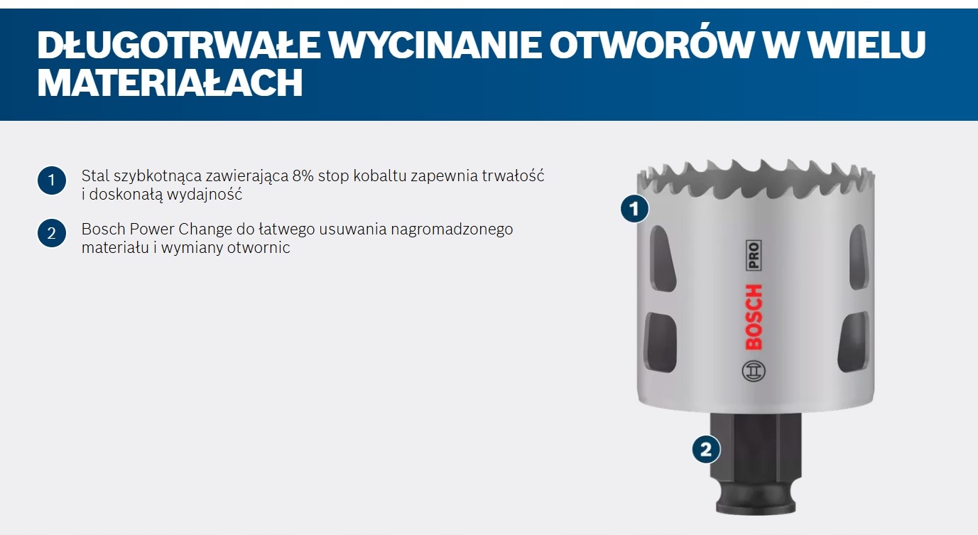 BOSCH PIŁA OTWORNICA KORONKA HSS BIMETAL PRO Multi Material PC Plus, 60mm Marka Bosch